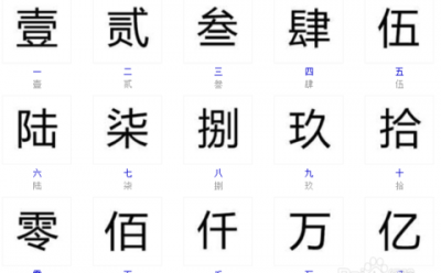 ​大写汉字一到十，一元大写的一到十？