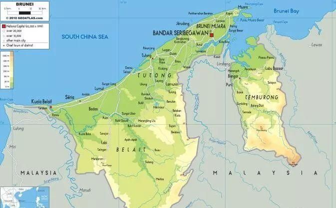 文莱在地图上的哪个地方