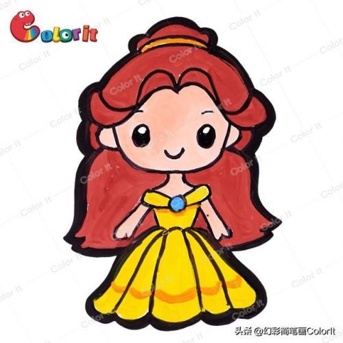 贝儿公主简笔画彩色(贝儿公主简笔画简单又漂亮)-第2张图片-