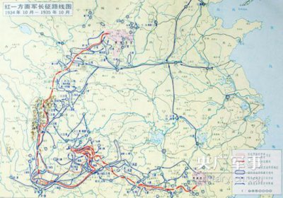 ​红军长征路线图(各路红军长征都经过了哪些省份?)