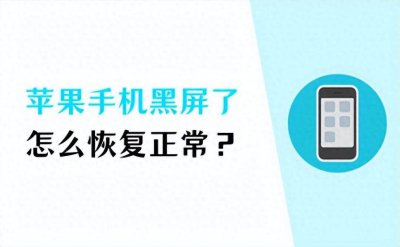 ​苹果手机黑屏了怎么恢复正常？这些修复方法记得收藏好！