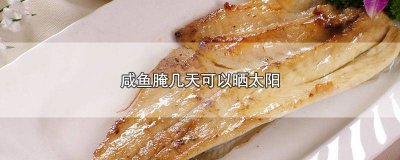 ​腌好的咸鱼要晒几天 腌制咸鱼要晒几天