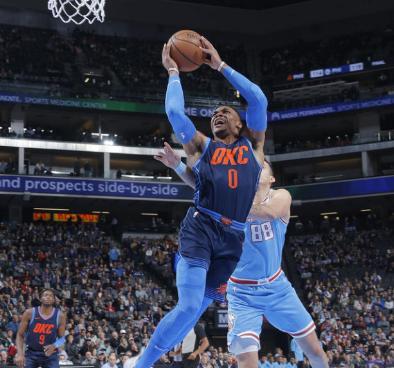 沃克43分！威少复出雷霆输球 鹈鹕四人20+ 布克37分仍输球