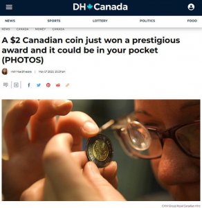 ​[哇塞]加拿大一枚$2硬币设计获全球大奖了！找钱拿到快收好