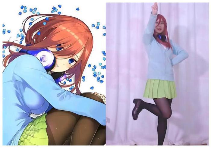 五等分的花嫁真人版pk动漫,一花美到认不出,四叶胖出水桶腰!