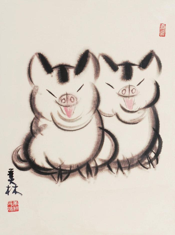 猪年画猪,艺术大师是怎么画猪的?