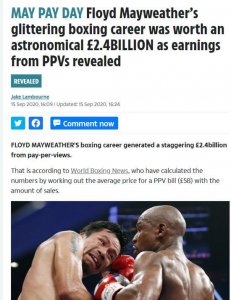 ​奢侈！曝梅威瑟职业生涯付费收入210亿，光买豪车手表就花掉3亿！