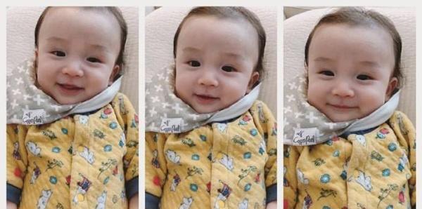 魏如萱晒三个月的儿子,面带笑容非常萌,网友太可爱了!