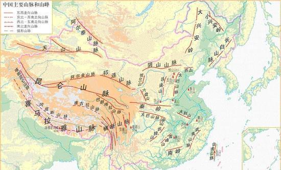 一张地图，详看我国山脉分布