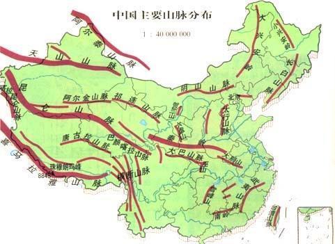 一张地图，详看我国山脉分布