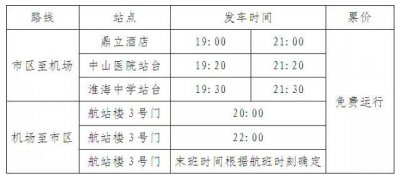 ​晚间班车免费！淮安机场旅客班车班次时间有调整
