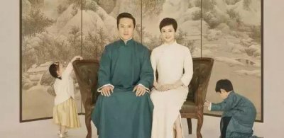 ​邓超孙俪的全家福太美了，这才叫真正的中国风