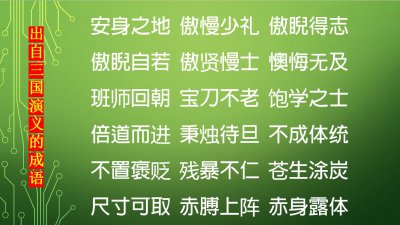 ​198个出自《三国演义》中的成语，每一个都出自一个故事