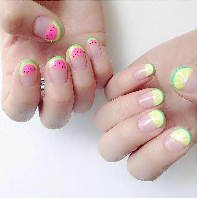 水果美甲图片 美甲水果可爱图片